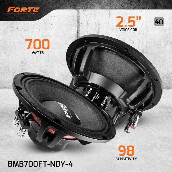 Main product image for PRV Audio 8MB700FT-NDY-4 Forte Series 8" Neodymium Midbass Speaker 4 Ohm294-3410
